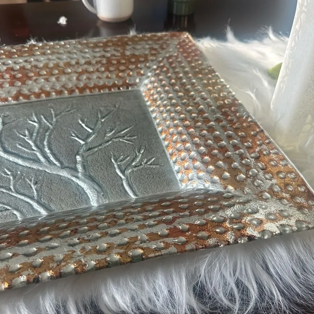 Pier 1 Glass Rectangular Decorative Tray
